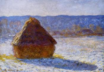 Claude Oscar Monet : Grainstack in the Morning, Snow Effect